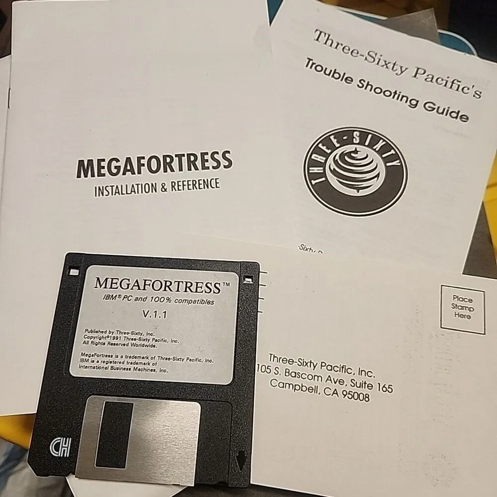 Megafortress 1991 IBM PC Game 3.5” Disk Big Box IBM Complete W/ Manuals